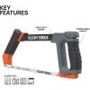 imageKlein Tools 31430 High Tension Hacksaw with Heavy Duty Frame Converts to Jab Saw Includes 12Inch x 24 TPI and 6Inch x 24 TPI BiMetal Blades InFrame Storage for Extra Blades