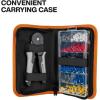 imageKlein Tools 34061 Ferrule Crimping Tool Set with Ratcheting Hex Crimper Pliers 1200 Wire Terminals 1022 AWG and Soft Carrying Case for Electrical Applications