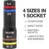imageKlein Tools 652QS Quad Socket 8 Sizes in 2 Sockets 4in1 Color Coded SAE Impact Rated DeepWell HeavyDuty 14Inch Drive 612Inch ShaftQuad 2 Socket