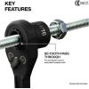 imageKlein Tools 65408ADP KNECT M Pass Through Ratchet and 38Inch Socket Adapter Set 90Tooth Wrench for Extended Threaded Rods Compact and Comfortable Grip Traditional Socket Compatibility