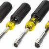 imageKlein Tools 65456MAG HeavyDuty HollowShaft Nut Driver Set Magnetic ColorCoded Hex Sizes 14 to 916Inch CushionGrip Handles 6PieceNut Driver Set Magnetic