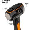 imageKlein Tools H80603 Sledgehammer 3Pound Wedge Hammer with Fiberglass Handle HeavyDuty ShockResistant Design for Striking and Demolition Includes Lanyard Hole
