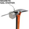 imageKlein Tools H81020 AntiVibration Smooth Face Hammer with Straight Claw 20Ounce Forged Steel Magnetic Nail Starter and ExtraLarge Squared Strike Face