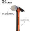 imageKlein Tools H81022 AntiVibration Milled Face Framing Hammer with Straight Claw 22Ounce Forged Steel Magnetic Nail Starter and ExtraLarge Squared Strike Face