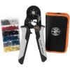 imageKlein Tools 34061 Ferrule Crimping Tool Set with Ratcheting Hex Crimper Pliers 1200 Wire Terminals 1022 AWG and Soft Carrying Case for Electrical Applications