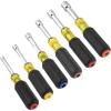 imageKlein Tools 65456MAG HeavyDuty HollowShaft Nut Driver Set Magnetic ColorCoded Hex Sizes 14 to 916Inch CushionGrip Handles 6PieceNut Driver Set Magnetic