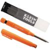imageKlein Tools 80188 Skribes 28 mm Mechanical Carpenter Pencil with BuiltIn Sharpener and 10Pack Graphite Lead Refills for Deep Hole Marking for Woodworking and Construction