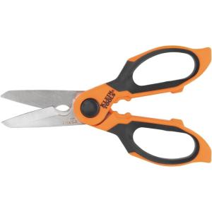imageKlein Tools 2100CS Stainless Electrician Scissors Long Reach Cable Stripping Serrated Scissors with Wire Stripping Notches for Electrical Automotive and DIY Tasks 7Inch