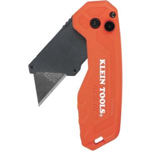 imageKlein Tools 44307 FLICKBLADE Folding Utility Knife Subcompact Design with QuickChange TripleGround Carbon Steel Blade Dual Locking Positions and Pocket Clip