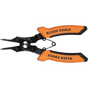 imageKlein Tools 73066 Convertible Snap Ring Pliers 6 in1 Internal and External Modes Interchangeable Heads with Straight 45 Degree and 90Degree Angles