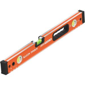 imageKlein Tools 93548MAG 48Inch Box Level Magnetic Box Beam Bubble Level 3 Vials High Visibility Orange Aluminum Body VGroove and Magnet Track24Inch