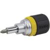 imageKlein Tools 32593 Multibit Ratcheting Screwdriver 6in1 Stubby Tool with Phillips and Slotted Bits and 2 Nut Driver Sizes