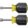 imageKLEIN TOOLS 610M Tool Set Made in USA Magnetic Nut Driver Set with Stubby Nut Driver Sizes 14 and 516Inch Full Hollow Shaft 2Piece