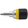 imageKlein Tools 32593 Multibit Ratcheting Screwdriver 6in1 Stubby Tool with Phillips and Slotted Bits and 2 Nut Driver Sizes