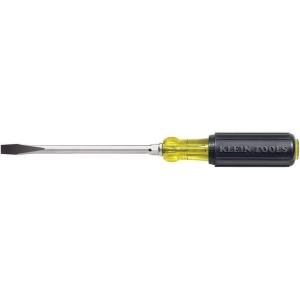 imageKlein Tools 60210 Flathead Screwdriver with 38Inch Keystone Tip Made in USA 10Inch Heavy Duty Round Shank38 inch Tip  10 inch Shank