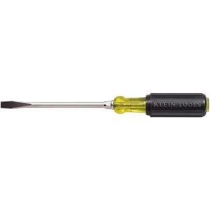 imageKlein Tools 60210 Flathead Screwdriver with 38Inch Keystone Tip Made in USA 10Inch Heavy Duty Round Shank516 inch Tip  6 inch Shank