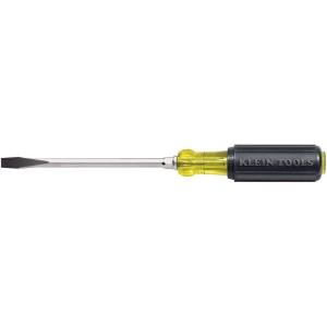 imageKlein Tools 60210 Flathead Screwdriver with 38Inch Keystone Tip Made in USA 10Inch Heavy Duty Round Shank732 inch Tip  3 inch Shank