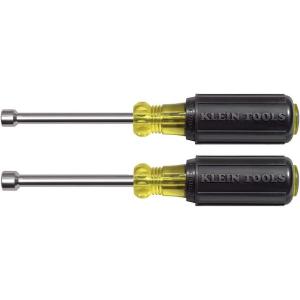 imageKlein Tools 630M Tool Set Made in USA Magnetic Nut Driver Set with Nut Driver Sizes 14 and 516Inch 3Inch Hollow Shaft Cushion Grips 2Piece