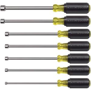 imageKlein Tools 647M Tool Set Made in USA Magnetic Nut Drivers Sizes 316 14 516 1132 38 716 12Inch 6Inch Hollow Shafts 7PieceTool Set