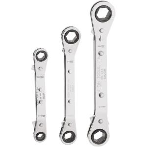 imageKlein Tools 68245 Reversible Ratcheting Box Wrench Set Made in USA 5Piece Black3Piece