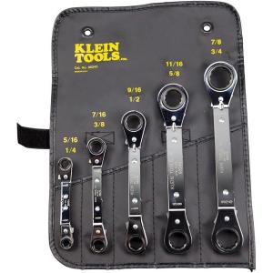 imageKlein Tools 68245 Reversible Ratcheting Box Wrench Set Made in USA 5Piece Black5Piece