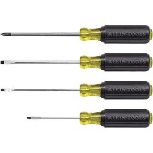 imageKlein Tools 85484 Screwdriver Set Made in USA Mini Slotted and Phillips Screwdrivers with TipIdent and Premium Chrome Plated Shafts 4Piece