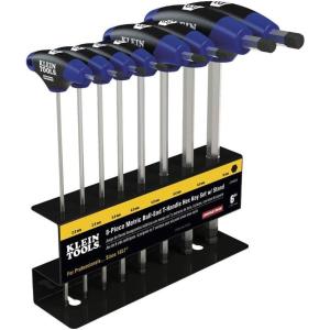 imageKlein Tools JTH610EB Ball End THandle Hex Key Set SAE Inch Sizes Allen Wrench Set with 6Inch Blades Stand Included 10Piece8Piece