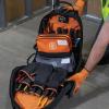 imageKlein Tools 55582 Tool Pouch Zipper Bag Dual Compartments 10Inch x 6Inch Heavy Duty Tool Bag Organizer Multipurpose for Tools to CraftsGrayOrange