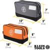 imageKlein Tools 55582 Tool Pouch Zipper Bag Dual Compartments 10Inch x 6Inch Heavy Duty Tool Bag Organizer Multipurpose for Tools to CraftsGrayOrange