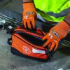 imageKlein Tools 55582 Tool Pouch Zipper Bag Dual Compartments 10Inch x 6Inch Heavy Duty Tool Bag Organizer Multipurpose for Tools to CraftsGrayOrange