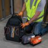 imageKlein Tools 55582 Tool Pouch Zipper Bag Dual Compartments 10Inch x 6Inch Heavy Duty Tool Bag Organizer Multipurpose for Tools to CraftsGrayOrange
