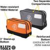 imageKlein Tools 55582 Tool Pouch Zipper Bag Dual Compartments 10Inch x 6Inch Heavy Duty Tool Bag Organizer Multipurpose for Tools to CraftsGrayOrange