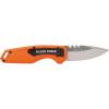 imageKlein Tools 44320 FLICKBLADE Folding Utility Pocket Knife Compact EDC with Stainless Steel Blade Button Lock Pocket Clip and Tether Hole