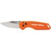 imageKlein Tools 44320 FLICKBLADE Folding Utility Pocket Knife Compact EDC with Stainless Steel Blade Button Lock Pocket Clip and Tether Hole