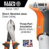 imageKlein Tools 200048EINS Pliers Made in USA Insulated Diagonal Cutting Pliers with Angled Head and 1000V Rated Insulated Grips 8InchSlim Handle