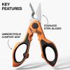 imageKlein Tools 2100FO Stainless Electrician Scissors with Serrated Blade and Cable Stripper Compact Shears for Wire and Cable Cutting 6Inch
