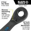 imageKlein Tools 68216 4in1 Reversible Ratcheting Box Wrench Set Quad Wrench SAE 2Piece 14 to 34Inch Forged Steel 90Tooth