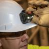 imageKlein Tools 80174 2 Rechargeable LED Headlamps with Headlamp Bracket and Fabric Strap 300 Lumen AllDay Runtime for Klein Hard Hats 3PieceHeadlamp and Flashlight