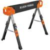 imageKlein Tools 80178 Folding Saw Horse Adjustable 26 to 32Inch Height 2x4 Support Arms Heavy Duty Jobsite Table 2Pack