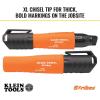 imageKlein Tools 86103 Skribes XL Permanent Marker Chisel Tip ProfessionalGrade Ink MultiSurface Jobsite Marker for Wet Dry and Oily Surfaces Black