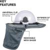 imageKlein Tools FR03010 FlameReistant Full Brim Sombrero Outdoor Sun Hat for Men with Neck Shade Hard Hat Accessory 50Plus UPF Protection Fire Resistant Fabric Universal Clips