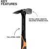 imageKlein Tools H80920S Smooth Face Framing Hammer with Straight Claw 20Ounce Forged Steel Magnetic Nail Puller and ExtraLarge Squared Strike Face