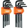 imageKlein Tool LS22 22Piece Long Hex Key Set SAE and Metric HeatTreated L Style Key Sizes 116Inch to 38Inch and 15 to 10mm