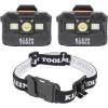 imageKlein Tools 80174 2 Rechargeable LED Headlamps with Headlamp Bracket and Fabric Strap 300 Lumen AllDay Runtime for Klein Hard Hats 3Piece2x Headlamps