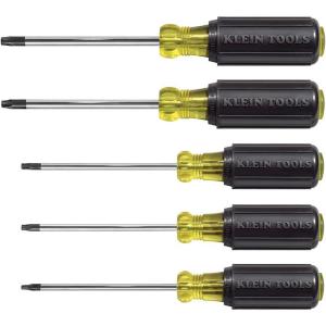 imageKlein Tools 19555 TORX Cushion Grip Screwdriver Set Made in USA T15 T20 T25 T27 and T30 Tip sizes 5Piece