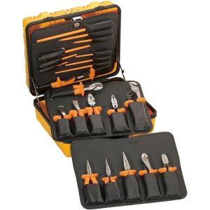 imageKlein Tools 33526 Basic Insulated Tool Kit 1000Volt 3 Pliers 3 Screwdrivers Cable Cutter and Wire CutterStripper 8Piece22Piece