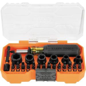 imageKlein Tools 33805 ProFlex 38Piece SAE Impact Driver Tool Set with Modular Case S2 Steel Magnetic Adjustable Screwdriver 29 Bits 6 SAE Socket Sizes