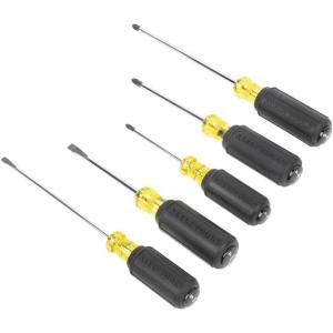 imageKlein Tools 85805 Screwdriver Set Made in USA MultiPurpose Precision Machined Tips 3 Phillips 2 Slotted CushionGrip Handle 5Piece