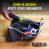 imageKlein Tools 55578 Zipper Bag with Divider No 10 Canvas 7Inch x 1212Inch Heavy Duty Tool Bag Organizer Multipurpose for Tools to Crafts