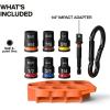 imageKlein Tools 33808 GrabAndGo Impact Socket Set SAE 7Piece Set with Sleeve Carabiner and 38Inch Drive ColorCoded 14 516 38 716 12 and 916Inch Sockets